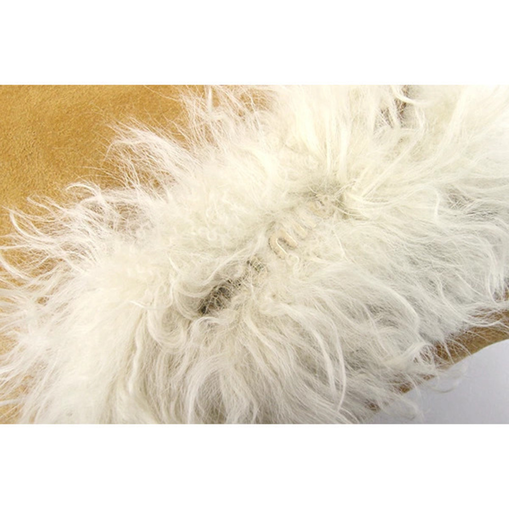 Miu MIu handbag Brown Ivory White Sheepskin Tote Bag Clutch MIUMIU - Picture 9 of 10